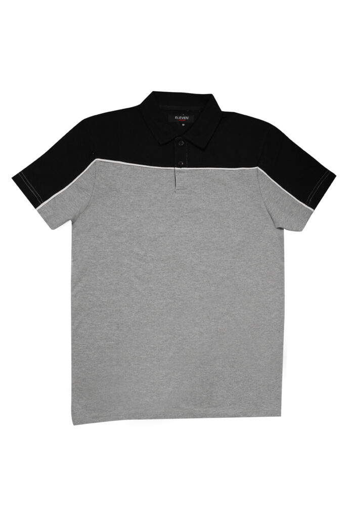Grey And Black Polo Shirt - Image 1