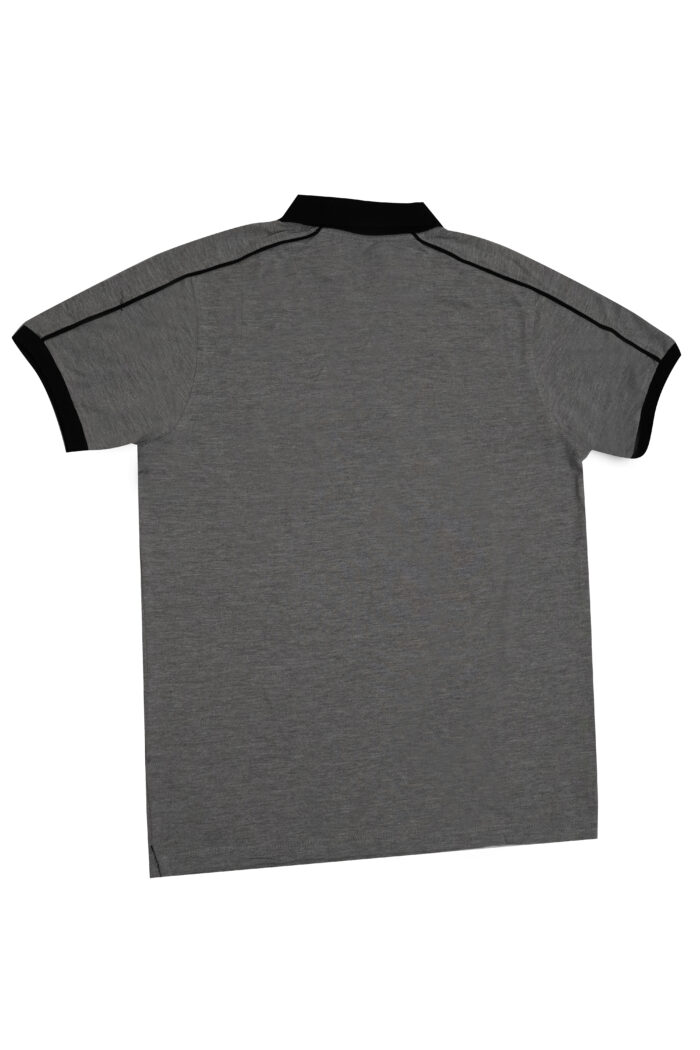 Grey Polo with Black piping - Image 3