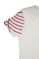 White T-Shirts With check half Sleeves - Image 2
